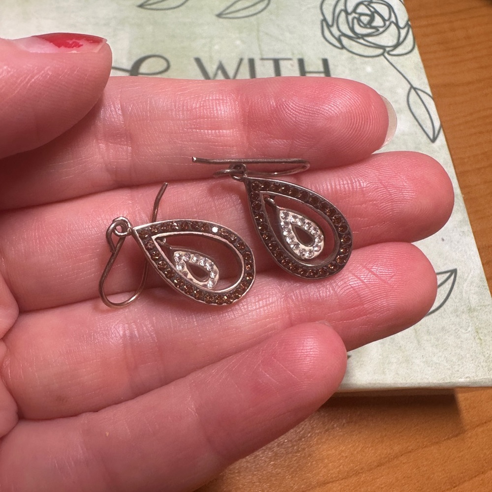 Vintage drop sterling silver earrings